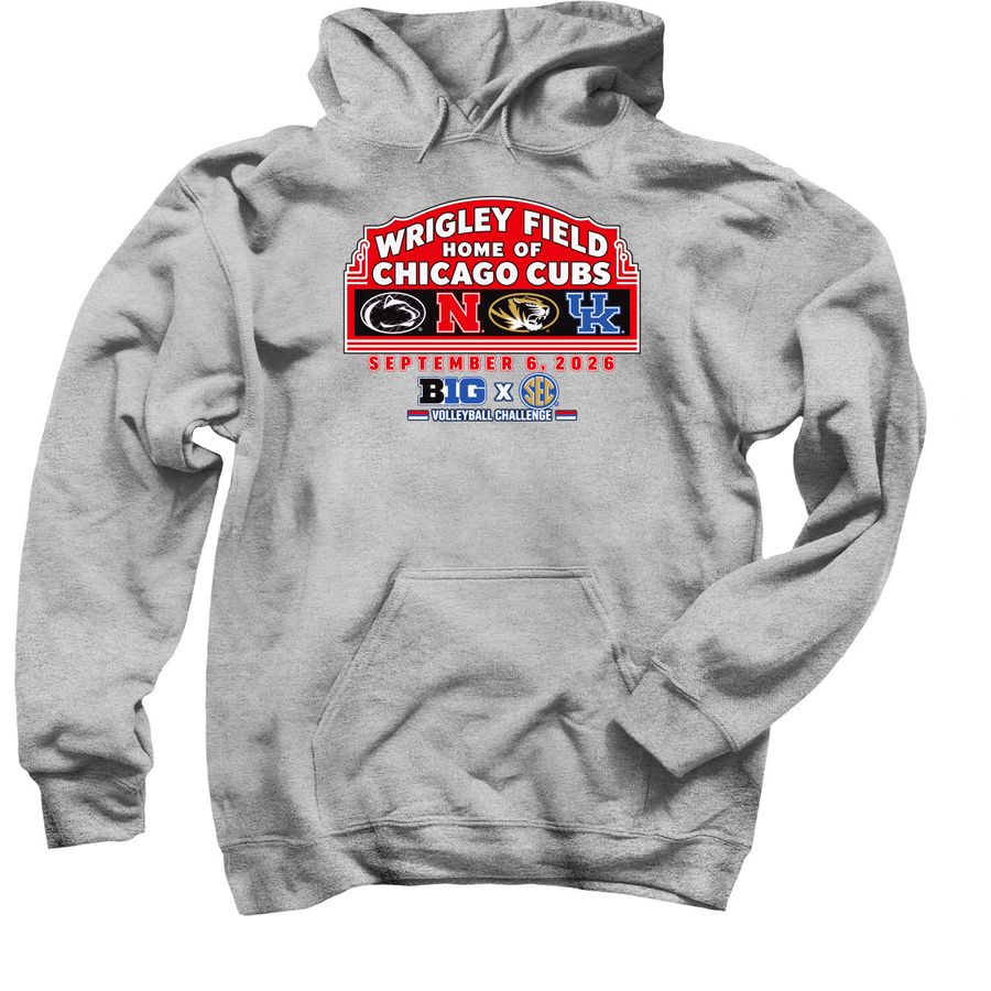 Official Wrigley Field Home Of Chicago IL Vol, a Sport Grey Pullover Hoodie