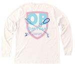 Sim Team Shirt - Off White Draw Sheet, a Heather Natural Premium Long Sleeve Tee (back-view)