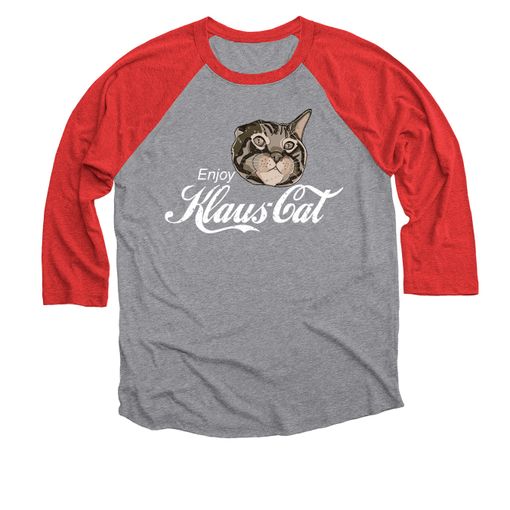 Klaus Is It! Red and Premium Heather Baseball Tee
