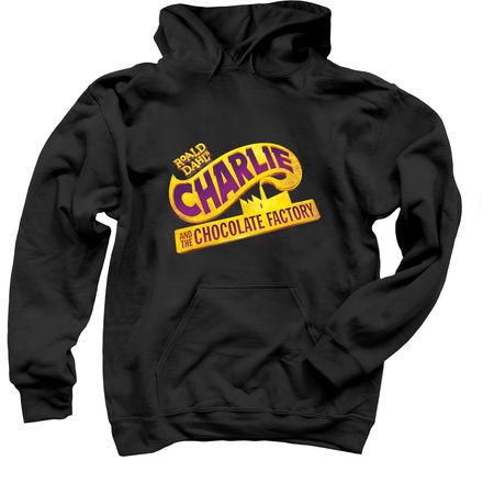 Charlie and the Chocolate Factory, a Black Pullover Hoodie