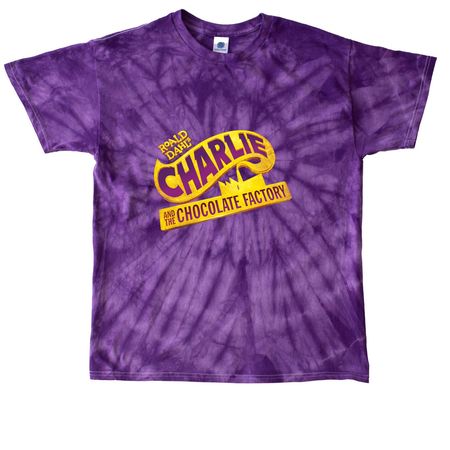 Charlie and the Chocolate Factory, a Purple Classic Tie Dye Tee