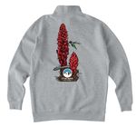 Snow Plant (Back of shirt) - SNA Apparel, a Grey Heather Midweight Quarter Zip Pullover (back-view)