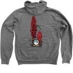 Snow Plant (Back of shirt) - SNA Apparel, a Deep Heather Zip Up Hoodie (back-view)