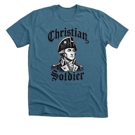 Christian Soldier, a Heather Deep Teal Premium Unisex Tee