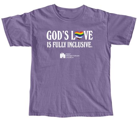 God's Love ? Pride 2026, a Grape Comfort Colors Unisex Tee