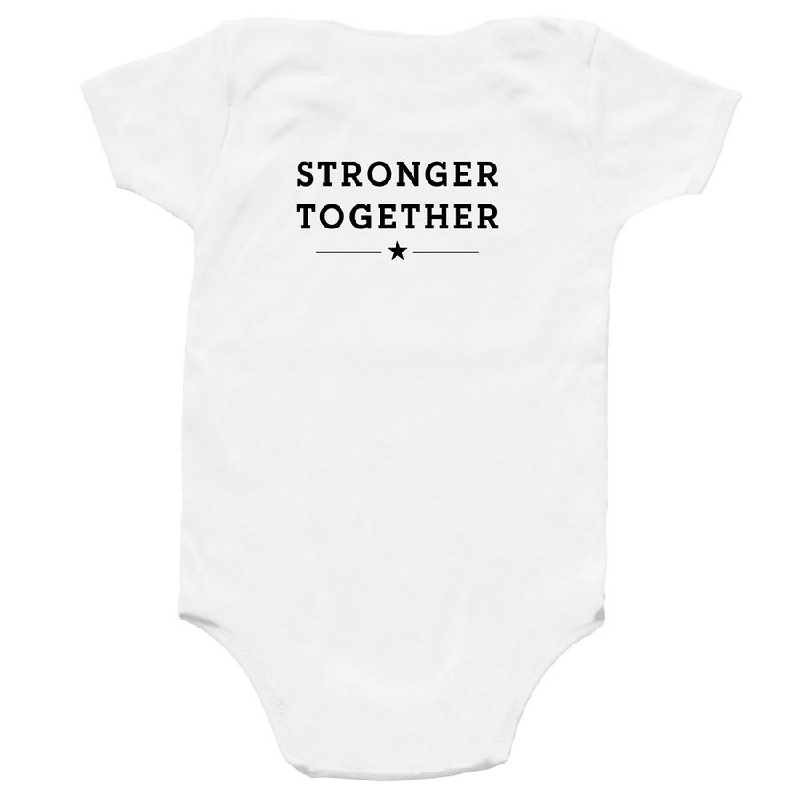 Team Noah, a White Infant Onesie (back-view)