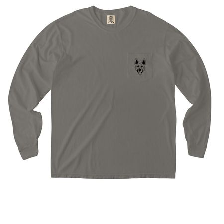 Canine Coach Academy Pocket T, a Grey Comfort Colors Long Sleeve Pocket Tee