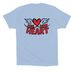 LIVE WITH HEART, a Baby Blue Premium Cotton Tee (back-view)