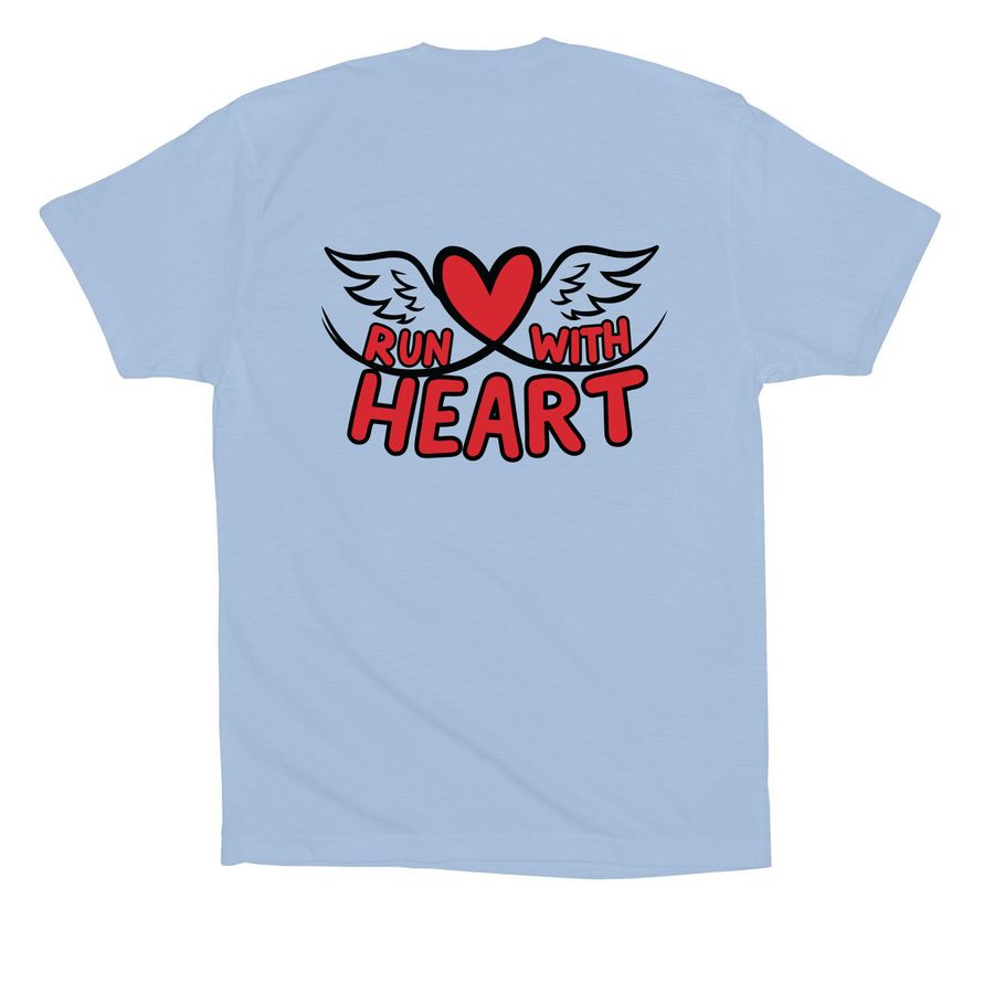 LIVE WITH HEART, a Baby Blue Premium Cotton Tee (back-view)