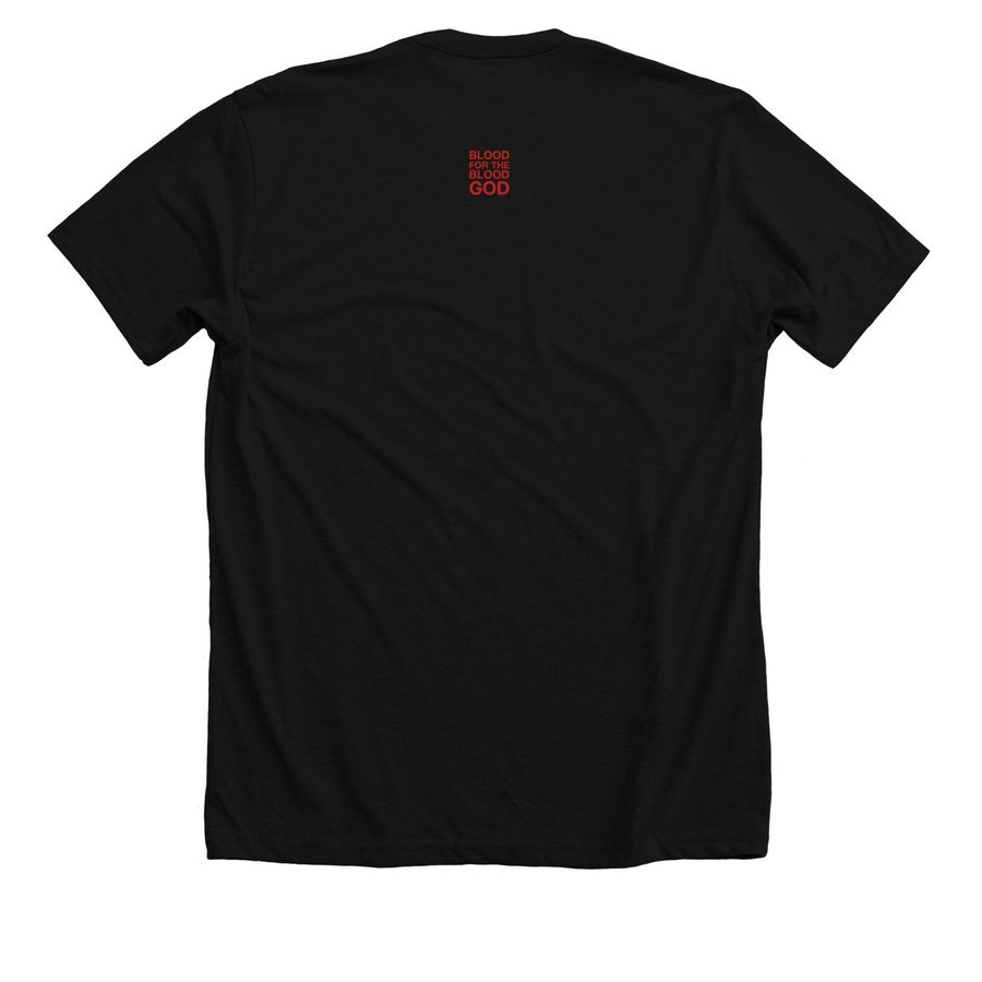 Khorne hub, a Solid Black Blend Premium Unisex Tee (back-view)