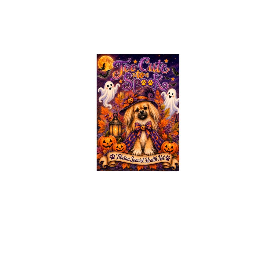 Tibbie Too Cute Halloween, a White 12" x 18" Yard Flag