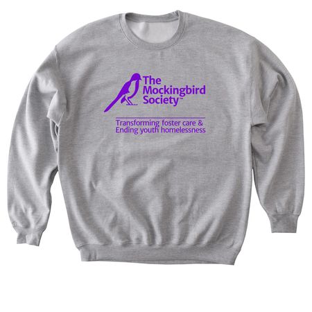 Mockingbird Society Apparel - Purple Logo, a Sport Grey Softstyle Crewneck Sweatshirt