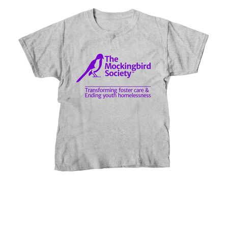 Mockingbird Society Apparel - Purple Logo, a Sport Grey Youth Unisex Tee