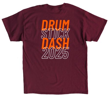 Drumstick Dash 2025, a Maroon Classic Unisex Tee (back-view)