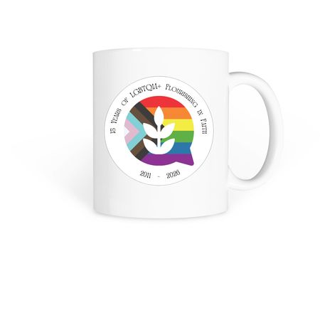 15 Years of LOVEboldly, a White Coffee Mug