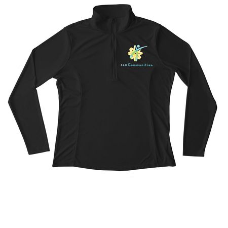 Activewear Quarter Zip, a Black Women's Performance Quarter Zip Pullover