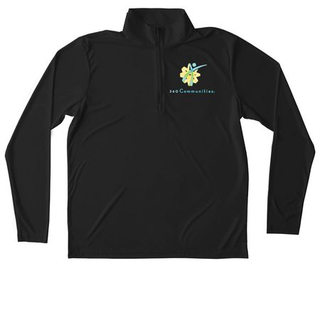 Activewear Quarter Zip, a Black Unisex Performance Quarter Zip Pullover