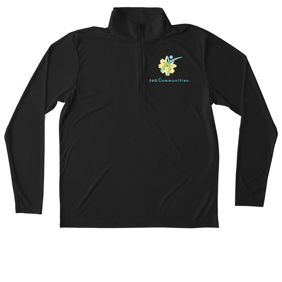 Activewear Quarter Zip, a Black Unisex Performance Quarter Zip Pullover