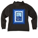 "In with the Rain" Logo Shirt, a Deep Black Allmade Women?s Organic CVC Zip-Up Hoodie (back-view)