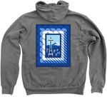 "In with the Rain" Logo Shirt, a Deep Heather Zip Up Hoodie (back-view)