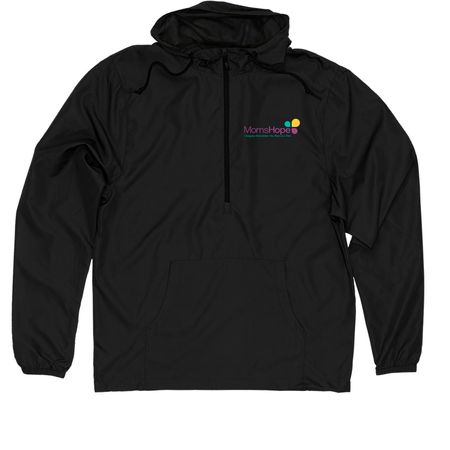 MomsHope Quarter Zip Windbreaker, a Black Quarter-Zip Windbreaker