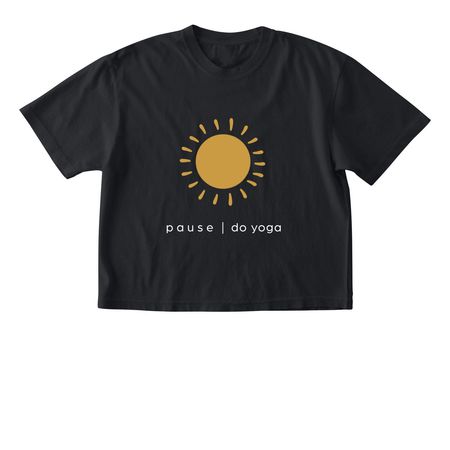 FOR ASH.. pause, do yoga., a Black Comfort Colors Boxy Tee