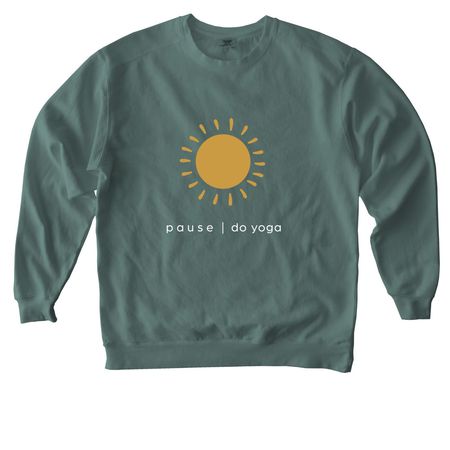 FOR ASH.. pause, do yoga., a Blue Spruce Comfort Colors Crewneck Sweatshirt