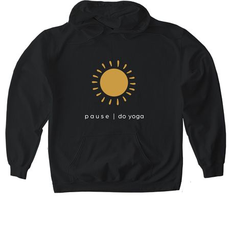 FOR ASH.. pause, do yoga., a Black Gildan Softstyle Pullover Hoodie