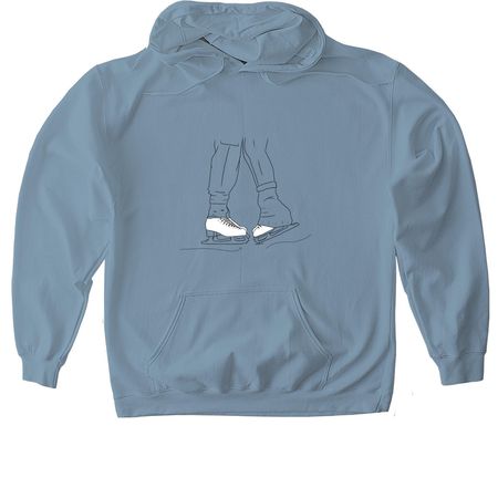 Sapphic Skaters <3, a Stone Blue Gildan Softstyle Pullover Hoodie