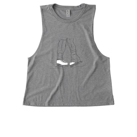Sapphic Skaters <3, a Aluminum Grey Allmade Eco Triblend Women?s Muscle Tank
