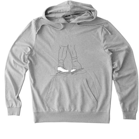 Sapphic Skaters <3, a Granite Grey Heather Allmade Organic French Terry Pullover Hoodie