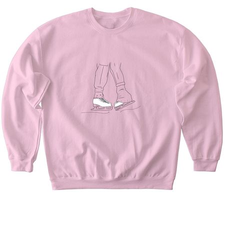Sapphic Skaters <3, a Light Pink Softstyle Crewneck Sweatshirt
