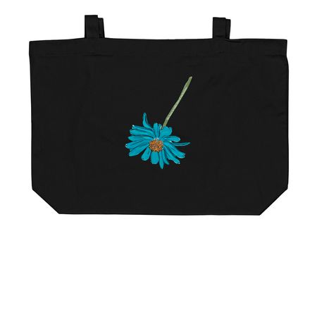 We have to take care of eachother blue tote&nbsp;, a Black Large Organic Cotton Tote Bag