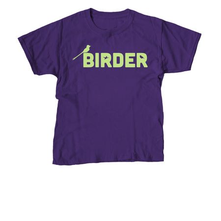 Birder, a Purple Youth Unisex Tee