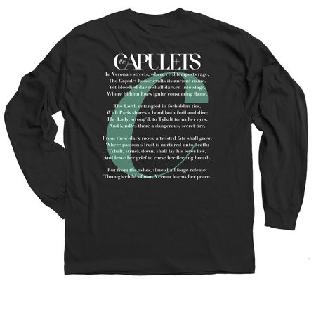 The Capulets Script&nbsp;, a Black Classic Long Sleeve Tee (back-view)