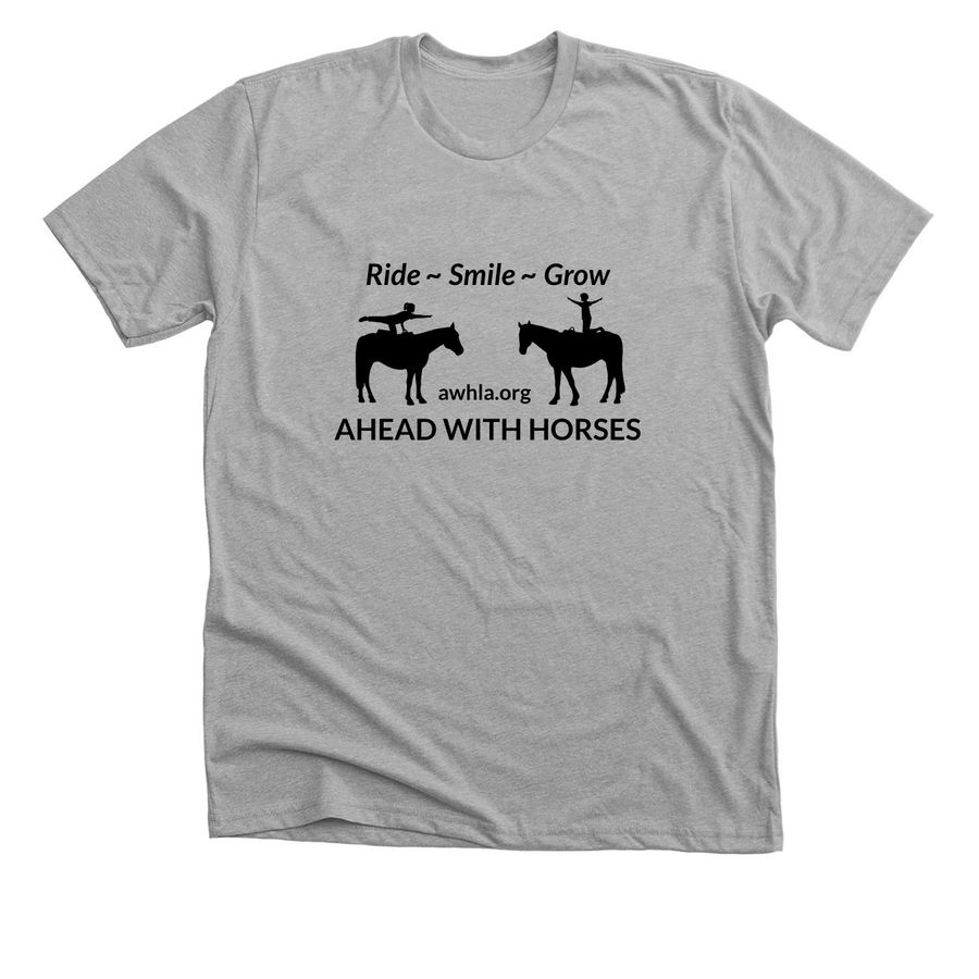 AHEAD With Horses Vaulting Positions, a Athletic Heather Premium Unisex Tee