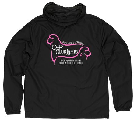 O-P Club Lambs Windbreaker Jackets, a Black Quarter-Zip Windbreaker (back-view)