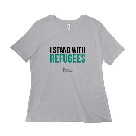 Stand with Refugees - LSS-SW, a Solid Athletic Grey Women?s Relaxed Cotton Tee