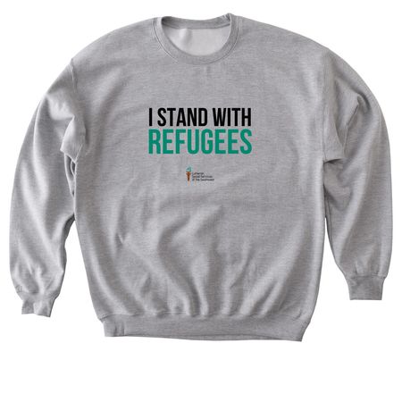 Stand with Refugees - LSS-SW, a Sport Grey Softstyle Crewneck Sweatshirt