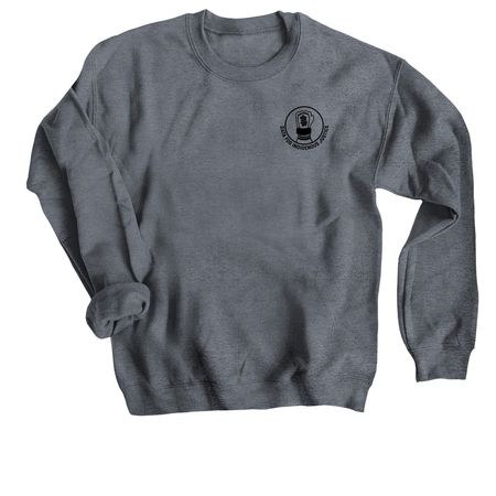 Data for Indigenous Justice (Black Logo), a Dark Heather Crewneck Sweatshirt