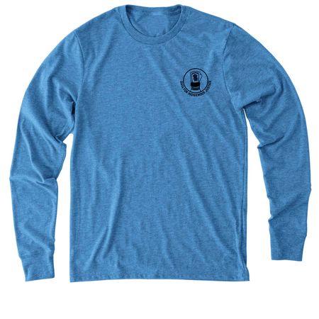 Data for Indigenous Justice (Black Logo), a Azure Blue Allmade Eco Triblend Long Sleeve Tee