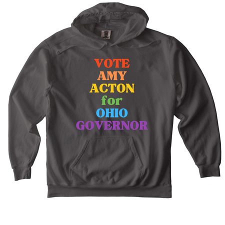 Amy Acton For Governor, a Pepper Comfort Colors Pullover Hoodie