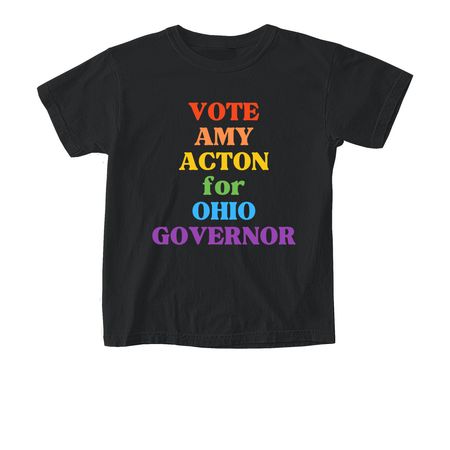 Amy Acton For Governor, a Black Comfort Colors Youth Tee