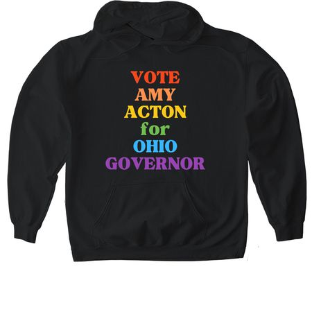 Amy Acton For Governor, a Black Gildan Softstyle Pullover Hoodie