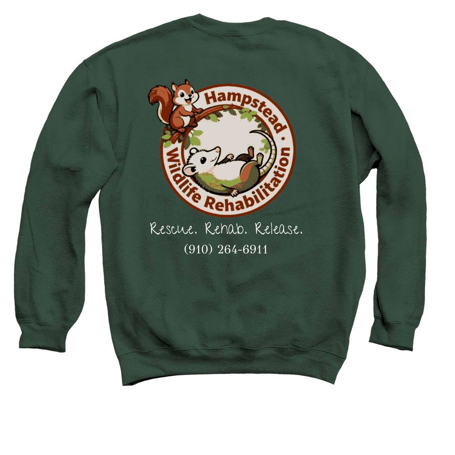 Give Wildlife a Fighting Chance, a Forest Crewneck Sweatshirt (back-view)
