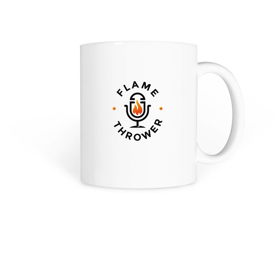 BiAD- Flamethrower Mic Mug, a White Coffee Mug