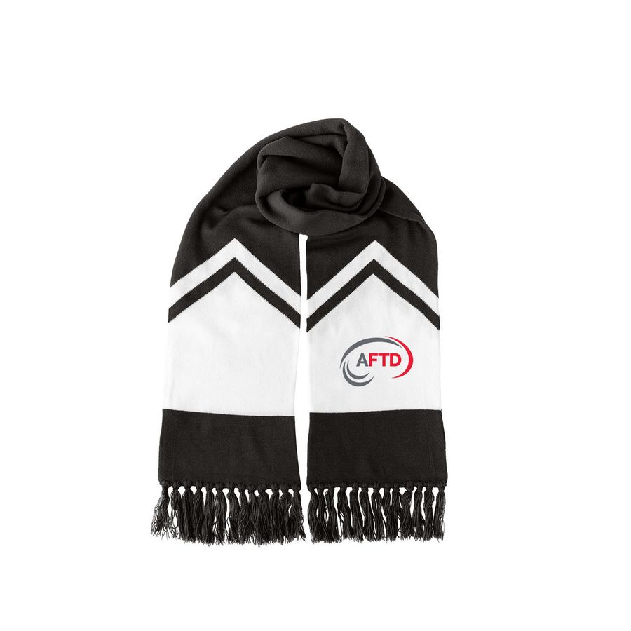 Ambassador Gift, a Black/ White Two-Tone Gameday Scarf