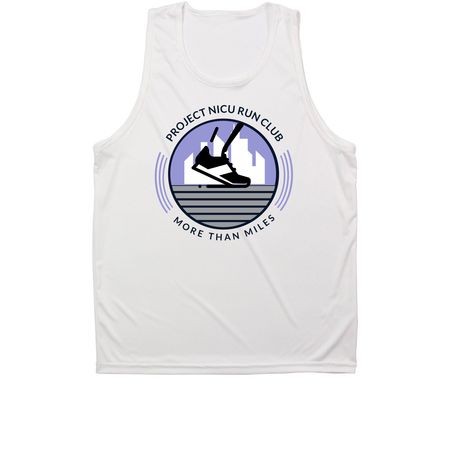 PN Run club drop, a White Unisex Performance Tank