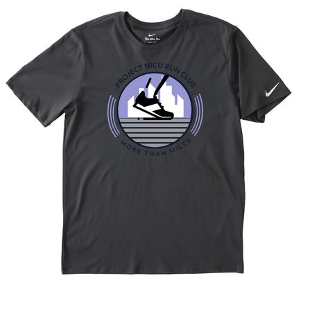 PN Run club drop, a Anthracite Nike Dri-FIT Jersey Blend Performance Tee