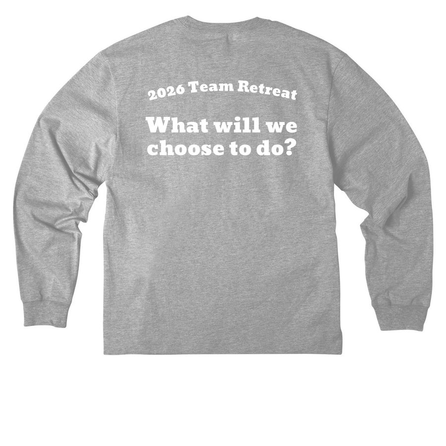 2026 Team Retreat, a Athletic Heather Unisex Heavyweight Long Sleeve Tee (back-view)